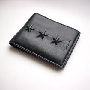 Givenchy Billfold Star Leather Wallet - Black